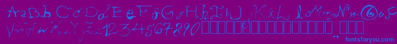 PissOffTheProfessor Font – Blue Fonts on Purple Background