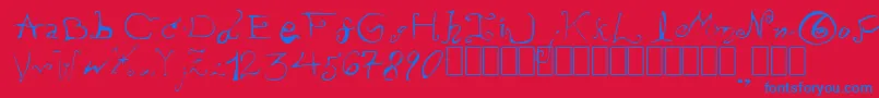 PissOffTheProfessor Font – Blue Fonts on Red Background