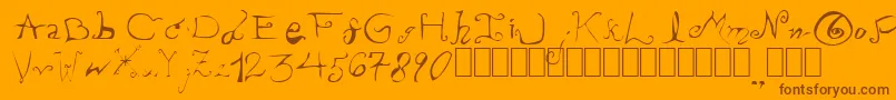 PissOffTheProfessor Font – Brown Fonts on Orange Background