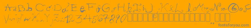 PissOffTheProfessor-Schriftart – Graue Schriften auf orangefarbenem Hintergrund