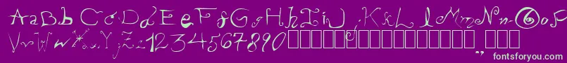 PissOffTheProfessor Font – Green Fonts on Purple Background