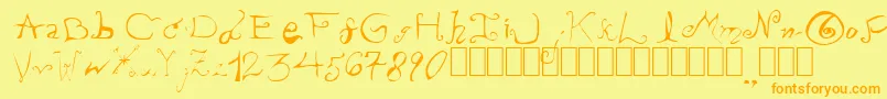 PissOffTheProfessor Font – Orange Fonts on Yellow Background