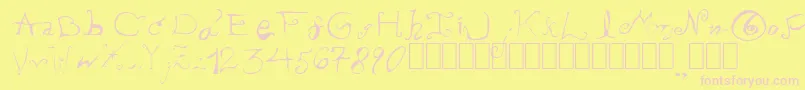 PissOffTheProfessor Font – Pink Fonts on Yellow Background