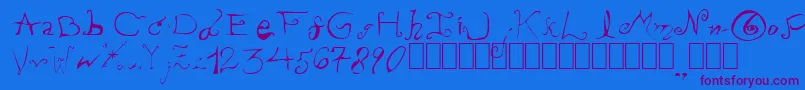 PissOffTheProfessor Font – Purple Fonts on Blue Background