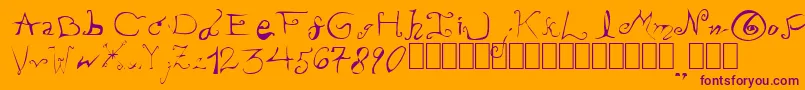 PissOffTheProfessor Font – Purple Fonts on Orange Background