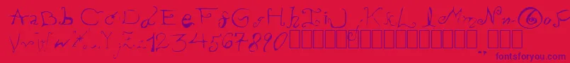 PissOffTheProfessor-Schriftart – Violette Schriften auf rotem Hintergrund