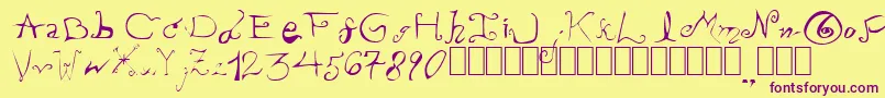 PissOffTheProfessor Font – Purple Fonts on Yellow Background