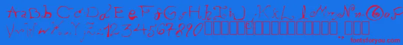 PissOffTheProfessor Font – Red Fonts on Blue Background