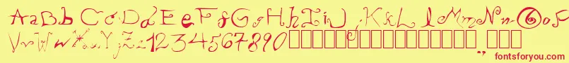 PissOffTheProfessor Font – Red Fonts on Yellow Background