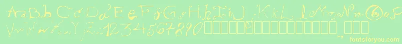 PissOffTheProfessor Font – Yellow Fonts on Green Background