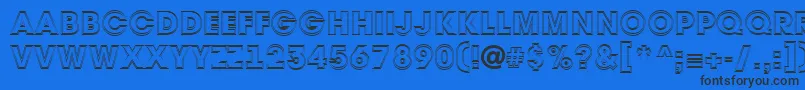 フォントAvant32 – 黒い文字の青い背景