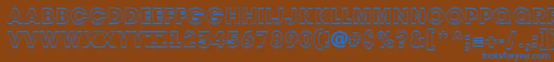 Avant32 Font – Blue Fonts on Brown Background
