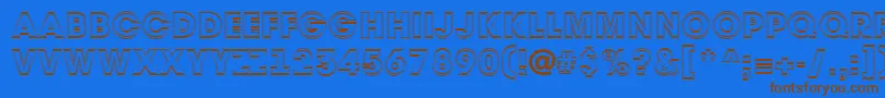 Avant32 Font – Brown Fonts on Blue Background