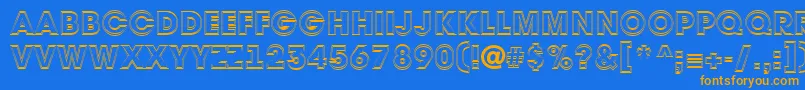 Avant32 Font – Orange Fonts on Blue Background