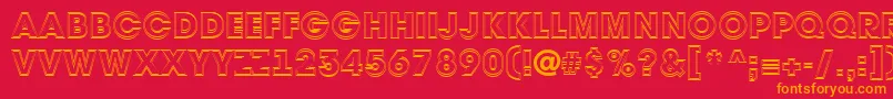 Avant32 Font – Orange Fonts on Red Background