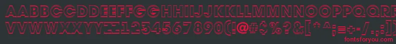 Avant32 Font – Red Fonts on Black Background