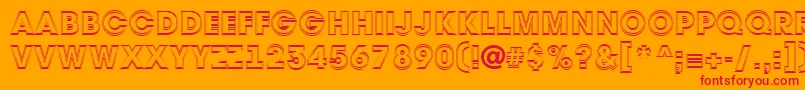 Avant32 Font – Red Fonts on Orange Background