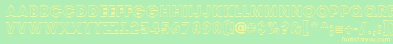 Avant32 Font – Yellow Fonts on Green Background