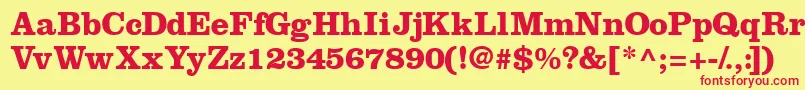 IntroitsskBold Font – Red Fonts on Yellow Background