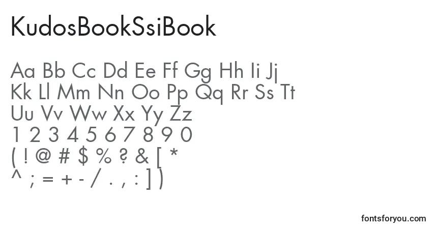 A fonte KudosBookSsiBook – alfabeto, números, caracteres especiais