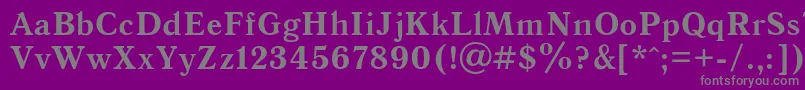 フォントAntiquaBoldRegular – 紫の背景に灰色の文字