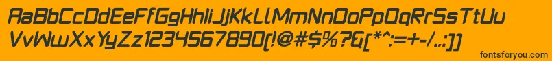 PlatformoneBolditalic Font – Black Fonts on Orange Background