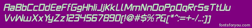 PlatformoneBolditalic Font – Green Fonts on Purple Background