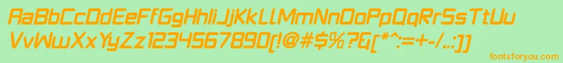 PlatformoneBolditalic Font – Orange Fonts on Green Background