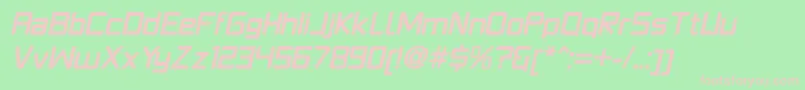 PlatformoneBolditalic Font – Pink Fonts on Green Background