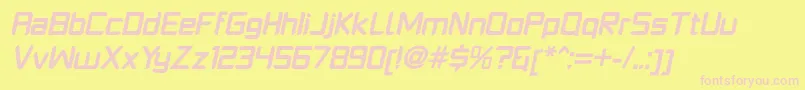 PlatformoneBolditalic Font – Pink Fonts on Yellow Background