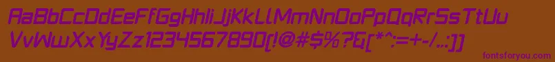 PlatformoneBolditalic Font – Purple Fonts on Brown Background