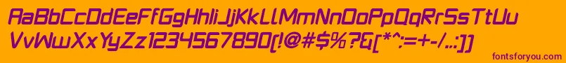 PlatformoneBolditalic Font – Purple Fonts on Orange Background