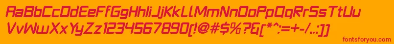 PlatformoneBolditalic Font – Red Fonts on Orange Background