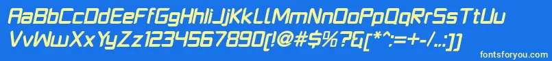 PlatformoneBolditalic Font – Yellow Fonts on Blue Background