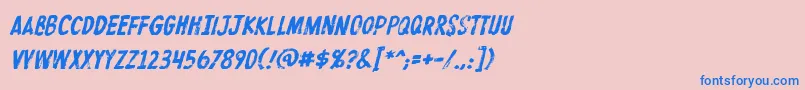 フォントProtestpaintBbItalic – ピンクの背景に青い文字