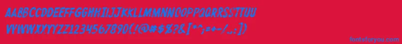 fuente ProtestpaintBbItalic – Fuentes Azules Sobre Fondo Rojo