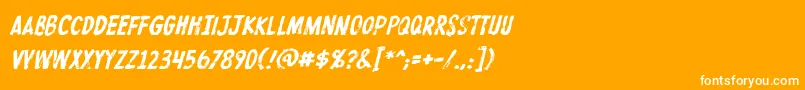 Fonte ProtestpaintBbItalic – fontes brancas em um fundo laranja