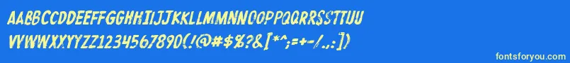 fuente ProtestpaintBbItalic – Fuentes Amarillas Sobre Fondo Azul