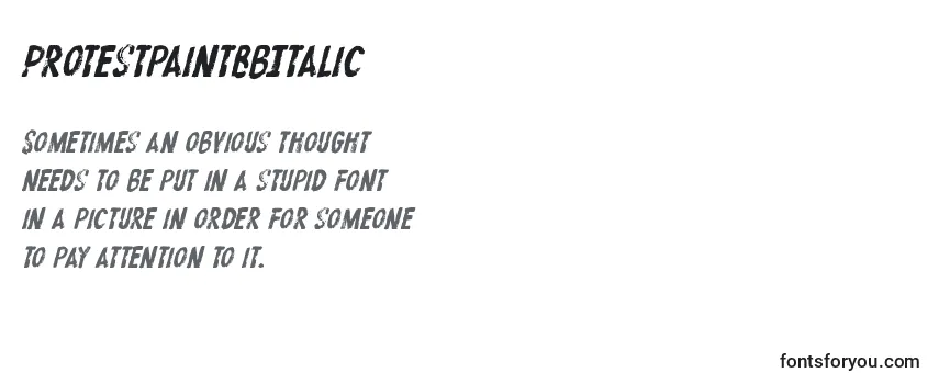 Review of the ProtestpaintBbItalic Font
