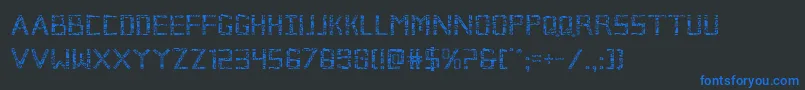 Brokencyborg-Schriftart – Blaue Schriften auf schwarzem Hintergrund