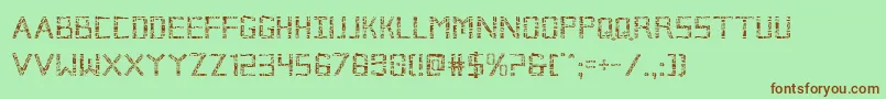 Brokencyborg Font – Brown Fonts on Green Background