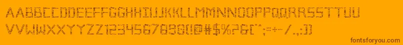 Brokencyborg Font – Brown Fonts on Orange Background