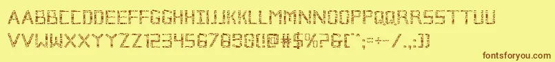 Brokencyborg Font – Brown Fonts on Yellow Background