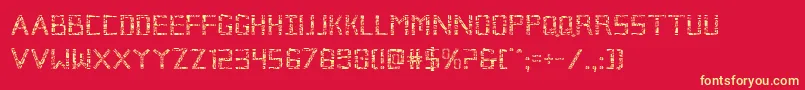 Brokencyborg Font – Yellow Fonts on Red Background