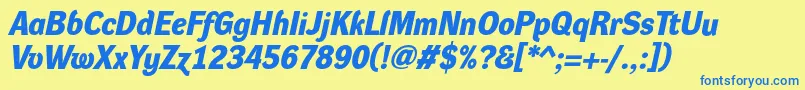 DynagroteskdBolditalic Font – Blue Fonts on Yellow Background