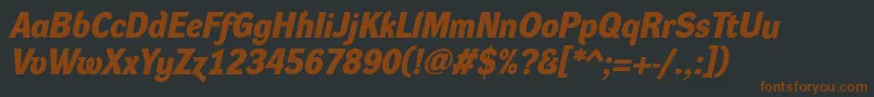 DynagroteskdBolditalic Font – Brown Fonts on Black Background