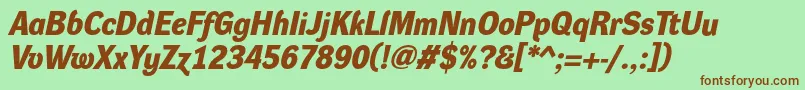 DynagroteskdBolditalic Font – Brown Fonts on Green Background