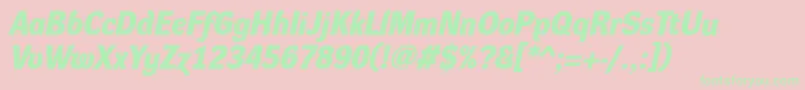 DynagroteskdBolditalic Font – Green Fonts on Pink Background