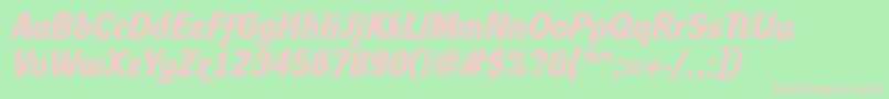 DynagroteskdBolditalic-Schriftart – Rosa Schriften auf grünem Hintergrund
