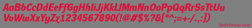 DynagroteskdBolditalic Font – Red Fonts on Gray Background